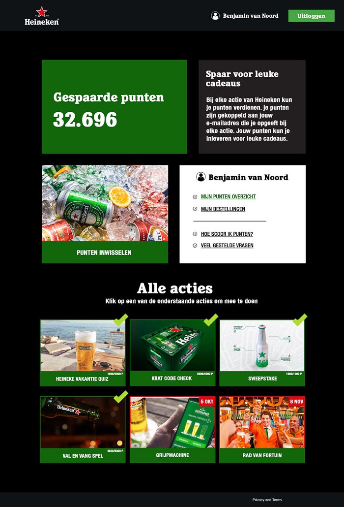 heineken gamification portal